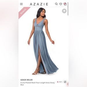 Azazie Belize Dress - Dusty Blue